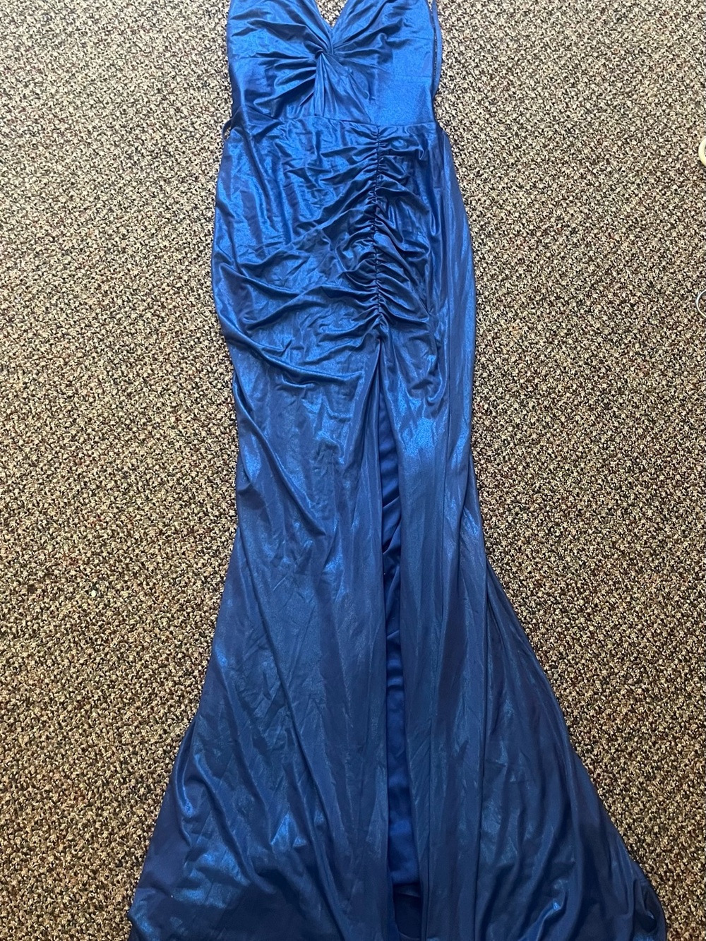 Royal Blue Ruched Evening Gown